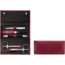 Classic Inox Maniküre-Set Druckknopf-Etui 5-teilig weinrot