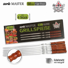 Grillspieße 3-in-1 mit Holzgriffen, 50 cm x 1,5 cm x 2 mm, 6 St.